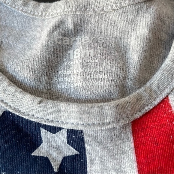 Carter’s Boys America Flag Short Sleeve Tank Tee - Picture 2 of 6